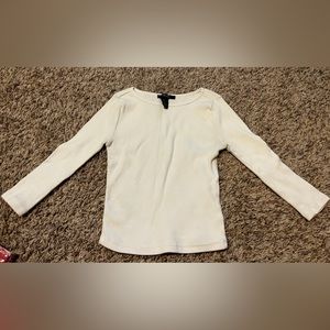CUTE WHITE LONG SLEEVE CROP SHIRT